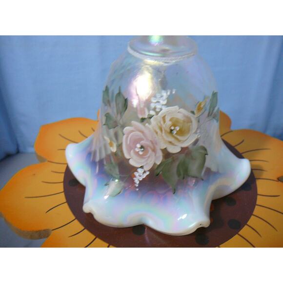 Fenton Bell Opalescent Romance Collection Hand painted by S. Miller - Picture 2 of 11